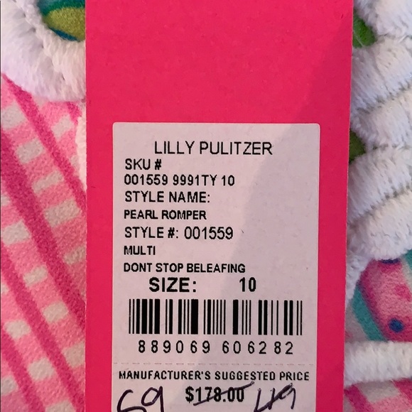 NWT Lilly Pulitzer Pearl Romper - Sz: 10 - Picture 8 of 8
